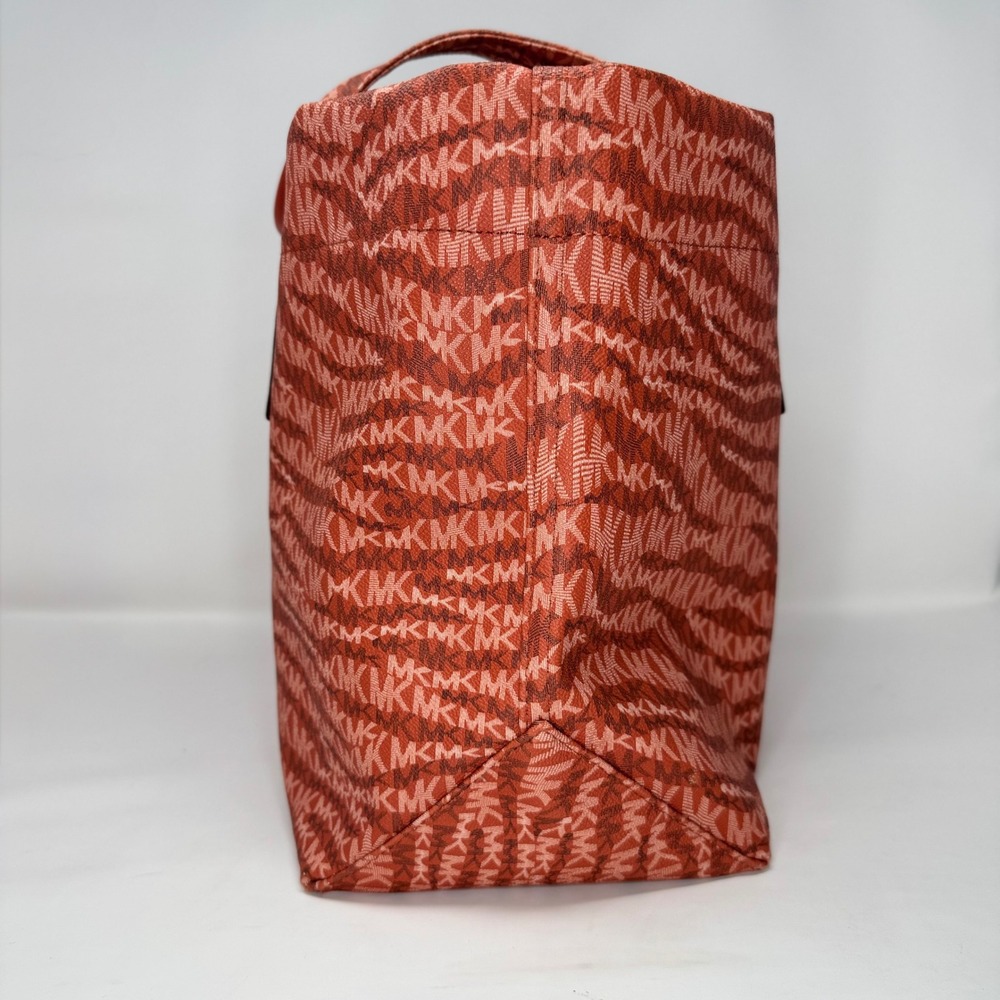 Michael Kors "The Michael" XLarge Animal Print Logo Tote Bag Dark Orange Zebra - Picture 4 of 10